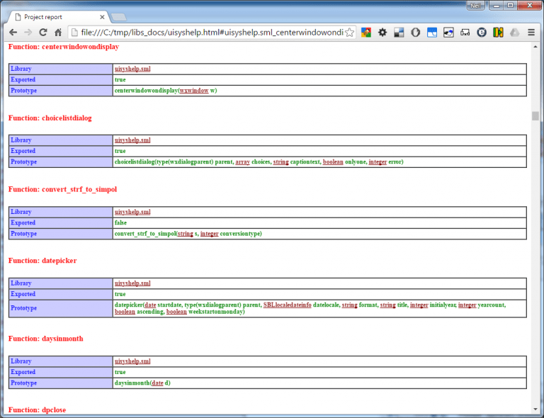 Projects Report - uisyshelp.sml